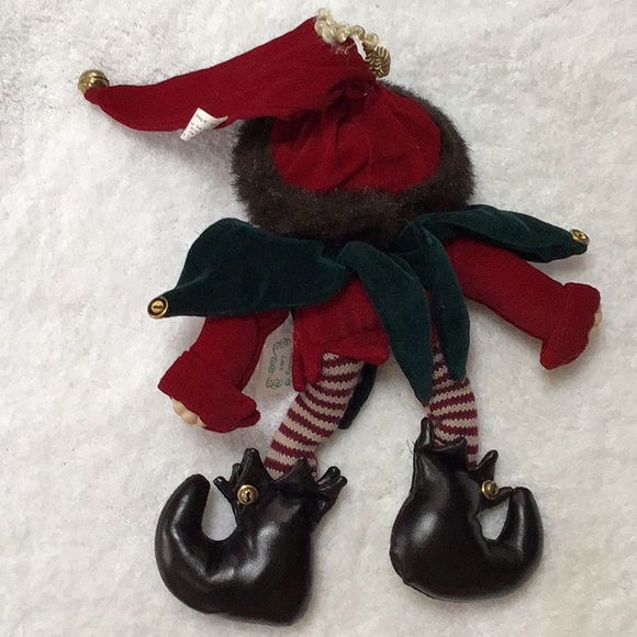 Vintage Soft Sculpture Velvet Knit Stocking Faux Fur Bendable Legs Girl … - Picture 3 of 12